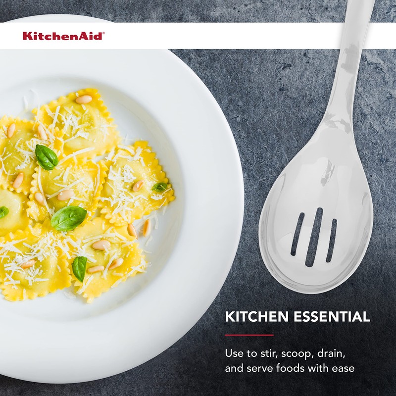 KitchenAid Premium Slotted Spoon with Hang Hook, 13.3-Inch, Stainless Steel