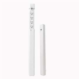 Telescopic Outlet Extender, 4 AC Outlets & PD 20W USB-A USB-C Charging Ports, 180° Rotatable Plug, Extendable 17.24"-29.06" Wall Socket Splitter for Nightstand, Sofa, Desk & Hard-to-Reach Outlets