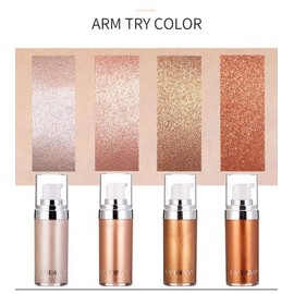 Body Face Luminizer Highlighter Cream Spray Liquid Bronzer Illuminator Glow Glistening Makeup Foundation (#3 Bronze Gold)
