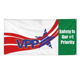 Vinyl Banner Multiple Sizes Vpp Safety Is Our Priority Business Industrial & Craft Outdoor Weatherproof Industrial Yard Signs Blue 8 Grommets 48x96Inches