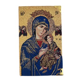 Needzo Madonna and Child Prayer Journal Tapestry Icon Notepad, For Daily Gratitude Entrees 5 1/2 inch, Religious Gift For Woman, Man Perpetual Help Icon