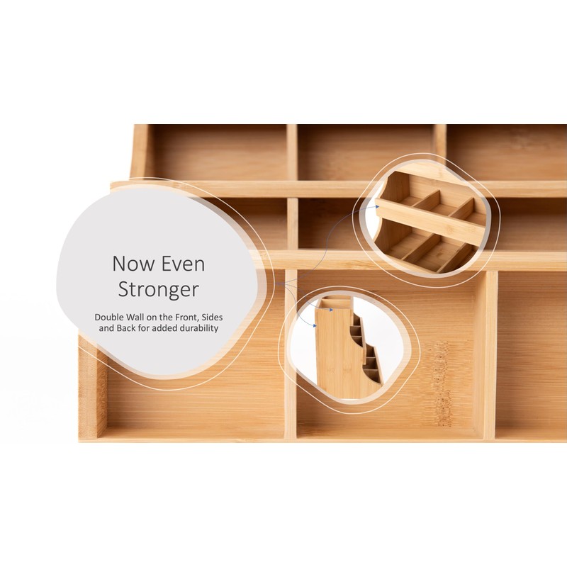 Theodore Vertical Bamboo Tea Organizer – Holds 180 Tea Bags