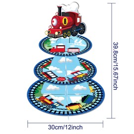 Zug Cupcake Ständer 3 Tier Cupcake Stand Zug Cupcake Stand Party Karton Party Supplies Cupcake Display Holder für Geburtstagsparty, Baby-Dusche, Party Cupcake ständer