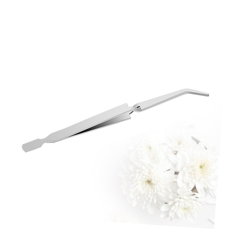 WOONEKY 1pc Silver Nail Tweezers Tool Multifunction Nail Art Sculpture