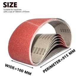 FEIHU Sanding Belts 100 x 915 mm Grit 120 Suitable for Metal Wood Polishing Belt Machines Pack of 6