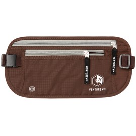 VENTURE 4TH RFID Blocker Money Belt for Men and Women (Brown)