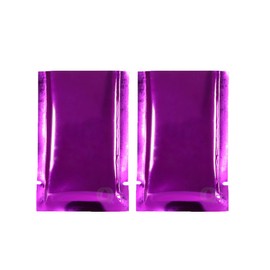 QQ Studio Multi Color Glossy Food Safe Confectionery Dessert SlickSeal™ Flat Bag with Tear Notch (200 Rose Purple, 2.25" x 3.5")