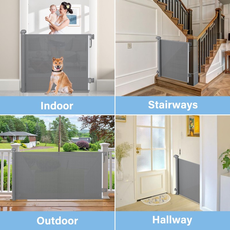 PRObebi Retractable Baby & Dog Gate - Extends to 72"