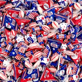 Patriotic Party Candy Mix | 3-Pound Bag, About 180 Pieces | Popping Rocks, Lollipops, Peppermint Drops