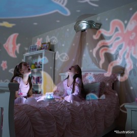 Mediashop Dreamtastic Night Light Projector - Night Light with 3 Projection Films - 6 Different Lighting Modes - Colour Changing - 360 Degree Rotation - Sleeping Light - Children's Room