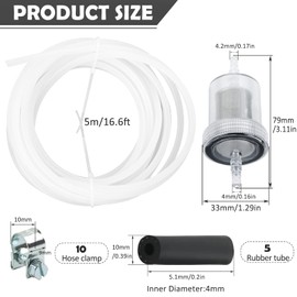 HOIIME 5M Car Air Parking Heater Tube Replacement Fuel Pipe Line Hose Clip 470499 Fuel Filter Crude Oil-Heater for Webasto Eberspacher (White & Black)