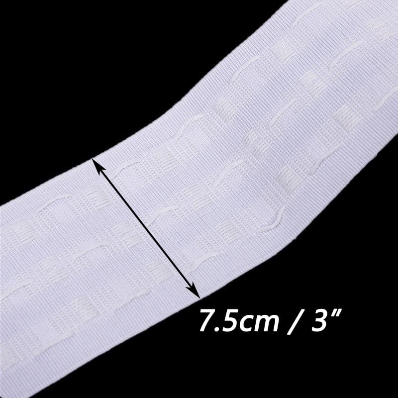 Dansunny Curtain Tape Ruffle Tape for Sewing, Width 7.5 cm,