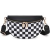 uniosul Women's Shoulder Bag, Wide Strap, Bum Bag, Stylish Checkered
