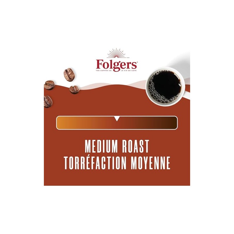 Folgers Tostado Clásico Tueste Medio Oscuro, Café Molido, Bote De