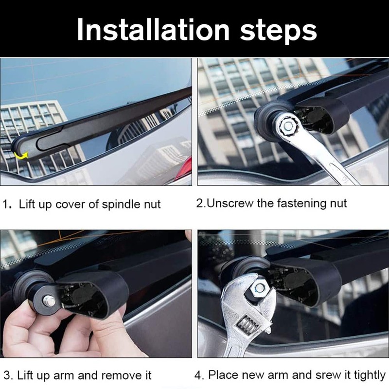 Ruolin Car Rear Wiper Black Replacement Rear Wiper Arm +