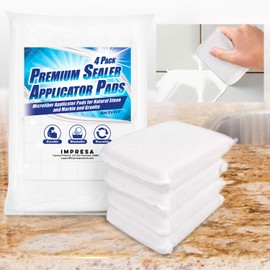 Impresa Reusable Microfiber Sealer Applicator Pads - Multi-Surface Coverage & Grout Sealant - Tile Edge Control & Tile Sealer Applicator - Smooth Spread & Microfiber Pads - 4-Pack 5x4x1 in Black