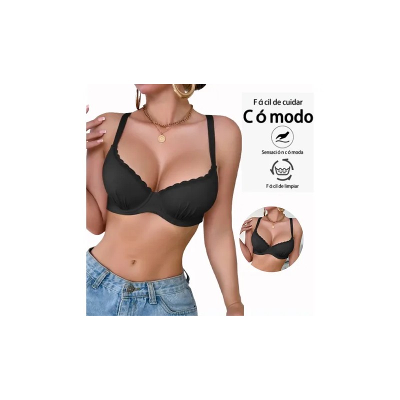 Paquete 3 Brasier Copa Preformada Varilla Push Up Colores