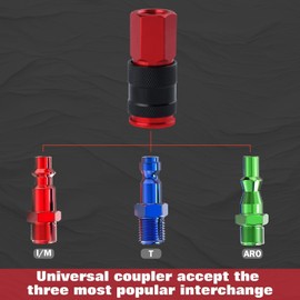 SPEEDWOX 14 Pieces 1/4" NPT Aluminum Air Coupling and Plug Set, Quick Connect Air Hose Fittings, Air Tools and Air Compressor, 1/4" NPT Female Thread, Size