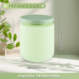 16.9oz/500g Plastic Containers Large Makeup Sample Storage Pot with Lid & Inner Liner for Lotion Cream Ointments DIY Makeup Travel - 1 Pcs