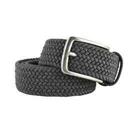 Navigare Elastic Braided Belt Made in Italy for Men and Women with Genuine Leather Inserts, darkgray