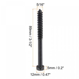 uxcell Hex Lag Screws 5/16" x 3-1/2" Carbon Steel Phillips Head Half Thread Self-Tapping Bolts for Deck Building or Joining Lumber 10pcs