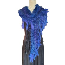 Lapis Blue - An original luxurious triangular shawl.