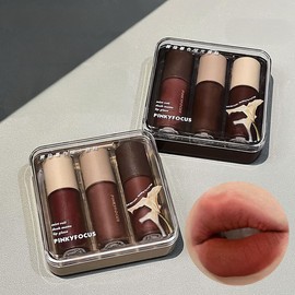 6 Piezas Brillo Labial Mate de Larga Duración, Acabado Aterciopelado, Colección Maquillaje Otoño Invierno, Fórmula No Desvanecible