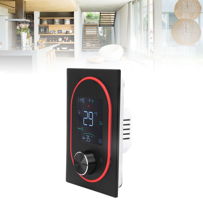 Smart Color Thermostat LCD Programmable Knob Control Touchscreen Water Heating