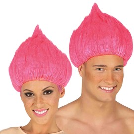 Generique - Troll Perücke für Erwachsene rosa