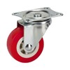 4 x 50mm Swivel Castors with Brakes - Casters Polyurethane