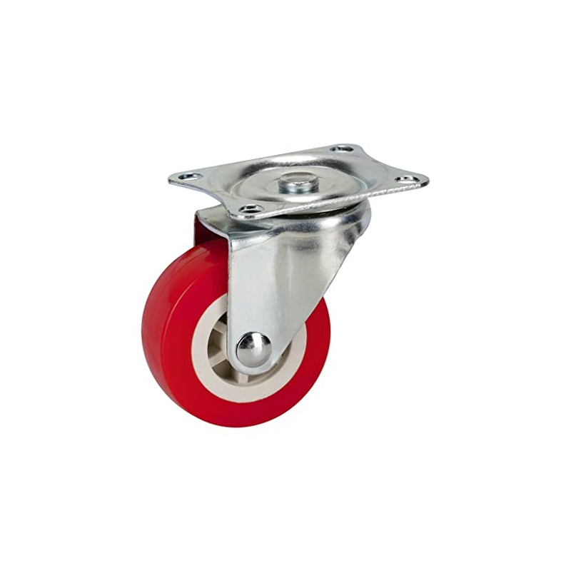 4 x 50mm Swivel Castors with Brakes - Casters Polyurethane