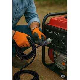 pizety 50 ft 10 Gauge Power Extension Cord 10/3 Contractor Grade 50 ft Extension Cord with Lighted Ends Heavy Duty Indoor Outdoor SJTW Rated 1875 Watts 3 Prong Cords Flexible Copper Black 10 awg
