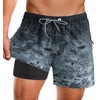 APTRO Men's Swimming Shorts with Zip Pockets 2 in 1