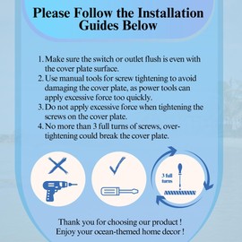 BestGiftEver Nautical Single Rocker Switch (1 Gang) Decorative Light Switch Plate Cover with Sea Turtle and Ocean Waves Design, Coastal Home Décor for Unique Lighting Accents