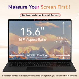 Yklssm Privacy Filter 15.6" 16:9 Laptop Screen Filter Compatible with HP/Dell/Acer/Lenovo/Thinkpad/Envy Removable Anti-Spy/Blue Light Screen Protector for Laptop