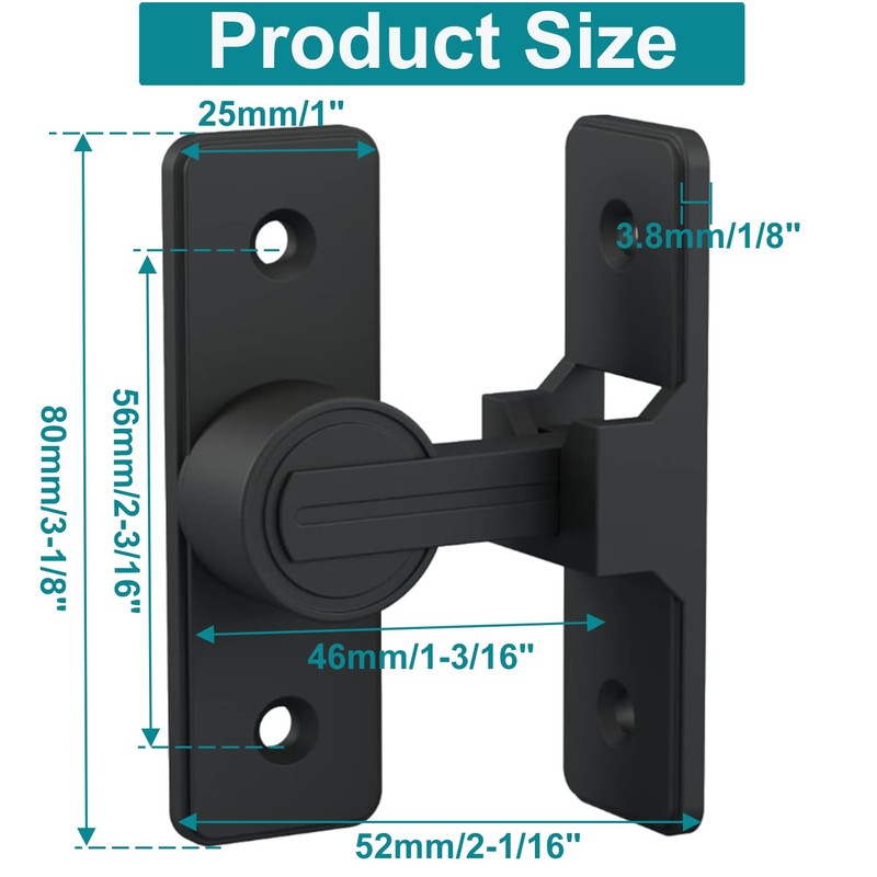 Barn Door Lock Hardware, 90 Degree Heavy Duty Gate Latches