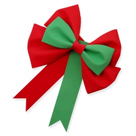 Wisafory Large Red Bow, Giant Bow, Decorative Bow, Car Bow, Gift Bow, Giant Decorative Bows for Car, Valentine's Day, Wedding, Christmas, Birthday, Red/Green, 50 cm