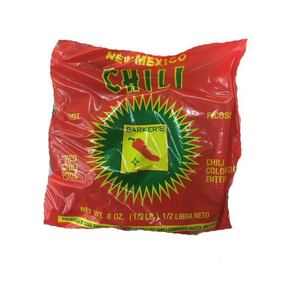 Barker's HOT Red Chili Pods From Hatch, New Mexico - 16 Oz.