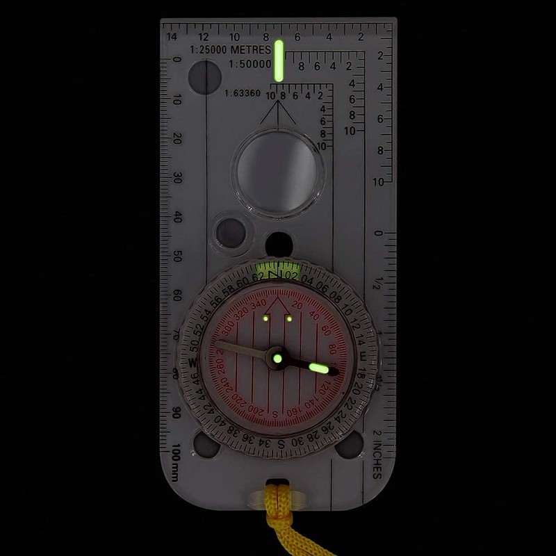 Shiwaki Navigation Compass, ABS Plastic, Adjustable Declination, Waterproof, Lightweight, Map