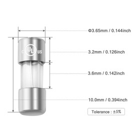 Chanzon 20Pcs UL Listed 3.6x10mm 3A 125V/250V 3 Amp F3AL AGC Glass Fuses Fast Blow Cartridge Tube Fuse 125 V / 250 V 20pieces f3al250v (0.14 x 0.39 inch)