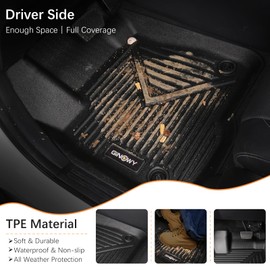 GINOWY-Floor Mats & Cargo Liner Set for Kia Sorento 2021-2025(Only Petrol Models), All Weather Mats Sorento Cargo Mat Trunk Mat Trunk Liner TPE Rubber Liners Car Accessories Floo Mat Black