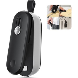 ODSD 2 in 1 Mini Bag Sealer - Heat Seal & Cutter with Lanyard, Portable Handheld Chip Bag Sealer for Snacks, Candies & Food Storage (Batteries Included)