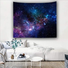 Modern Space Starry Sky Tapestry Living Room Wall Home Decorative Beach Towel Shawl Yoga Mat Sofa Background Room Multifunctional Personality Stylish Home Decor Room