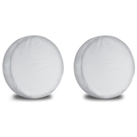 Jusen Durable Tire Cover Set of 2 - Heavy Duty Outdoor Waterproof Sunscreen Dustproof Tire Wheel Protector for Trailer, Camper, RV, Truck, SUV (Silver, XXL-30-32 Inch Tire Diameters（for 16inch）)