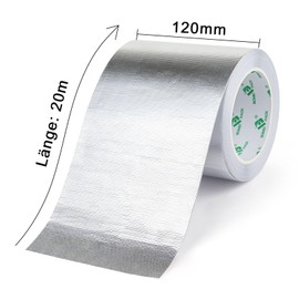BOMEI PACK Adhesive Aluminum Foil Heat Shield Tape Barrier, Fiberglass Thermal Insulation Reflective Material High Temp Protection (5in*66ft)
