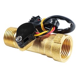 GREDIA G1/2" Water Flow Sensor Thread Male to Female Brass Switch Hall Effect Liquid Flowmeter Fluidmeter Counter BSP 1-30L/Min（66 mm in Total Length）