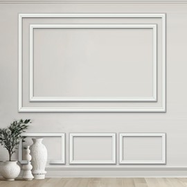 Pangda DIY Peel and Stick Wall Moulding Kit Flat Wall Molding Kit Pre Made Accent Wainscoting Panel for Home TV Wall Interior Decor