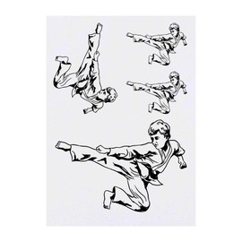 Azeeda 4 x 'Karate' Temporäre Tattoos - Wasserfest, Hautfreundlich & Ungiftig · Transfers in Verschiedenen Größen (TO00034045)