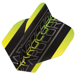 RED DRAGON Hardcore XT Yellow Triple Dart Flights - 4 Sets Per Pack (12 Flights in Total)