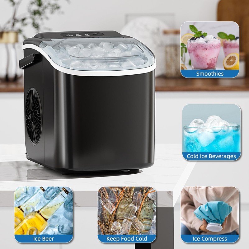 Antarctic Star Ice Maker Countertop, Portable Ice Machine with Carry
